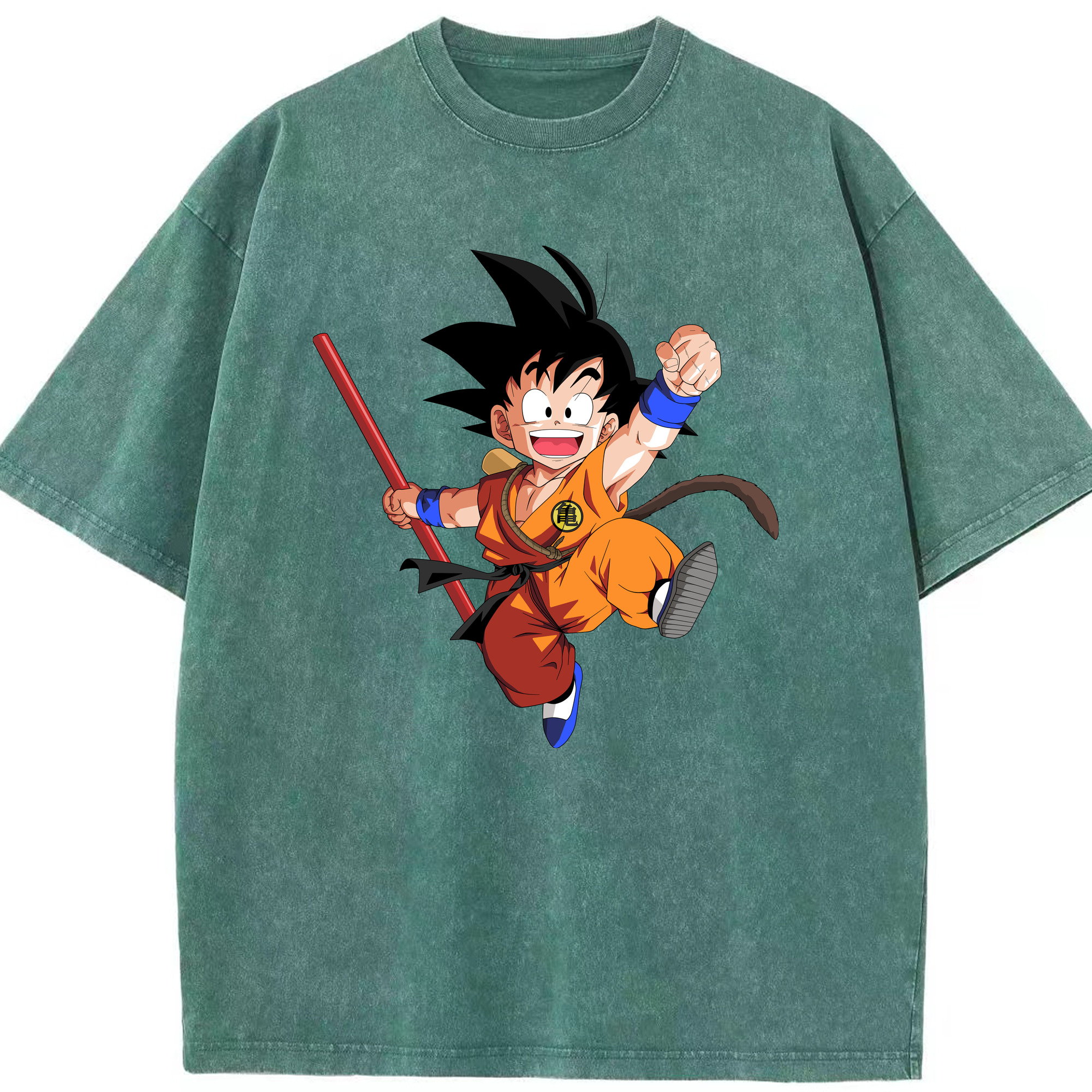 （画像用） ドラゴンボール 孫悟空（そん ごくう）Son Goku カカロット DRAGON BALL Kakarotto 綿100% ヴィンテージ風 半袖Tシャツ（フロントプリント）